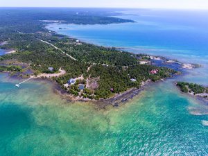 Real Estate Drone Photograph of Cottage on Lake Huron north of Owen Sound and Collingwood